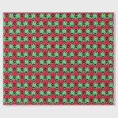 Kerst Schedels Pret Cadeaupapier (Vlak)