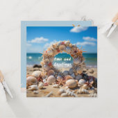 Kerst Schelpen Zeester Koraal Parels   Kaart (Voorkant / Achterkant in situ)