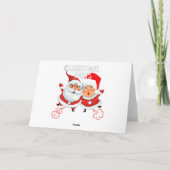 Kerst Scheten Santa & Mevrouw Claus Kaart (Achterkant)