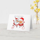 Kerst Scheten Santa & Mevrouw Claus Kaart (Gele Bloem)