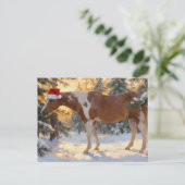 Kerst Schilder Paard Merrie Winter Bos Briefkaart (Staand voorkant)