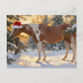 Kerst Schilder Paard Merrie Winter Bos Briefkaart (Voorkant)
