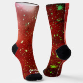 Kerst schitterende sterren rode kosmische feestvre sokken (Gebogen)