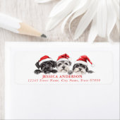 Kerst Schnauzer Dog Retour Adreslabels Etiket (Insitu)