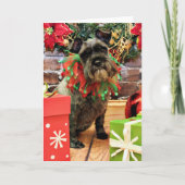 Kerst - Schnauzer - Fenway Feestdagen Kaart (Voorkant)