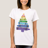 Kerst School Leraar Crayons Boom met Licht T-shirt (Voorkant)