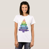 Kerst School Leraar Crayons Boom met Licht T-shirt (Voorkant volledig)