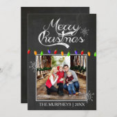 Kerst schoolbord Foto Wenskaart Feestdagenkaart (Voorkant / Achterkant)