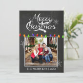 Kerst schoolbord Foto Wenskaart Feestdagenkaart (Staand voorkant)