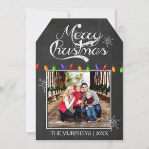 Kerst schoolbord Foto Wenskaart Feestdagenkaart