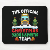 Kerst Schoolbus Monitor Team - Schoolbus Monitor Muismat (Voorkant)