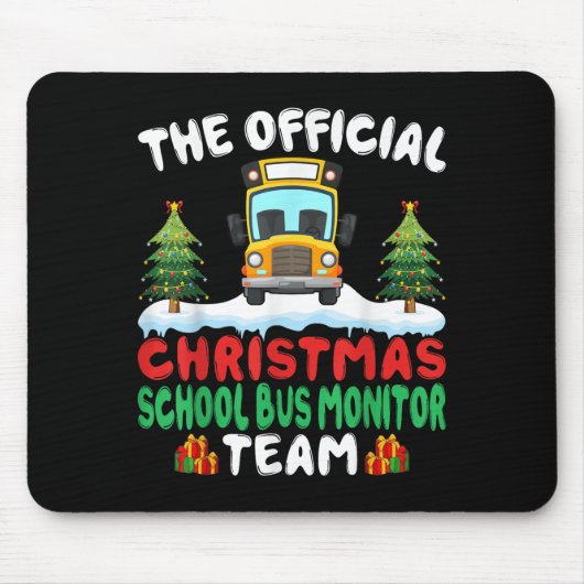 Kerst Schoolbus Monitor Team - Schoolbus Monitor Muismat (Voorkant)