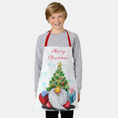 Kerst Schort Happy Gnome met Cadeaus (Gedragen)