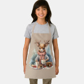 Kerst schort hertenillustratie rustiek (Insitu)