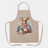 Kerst schort hertenillustratie rustiek (Voorkant)