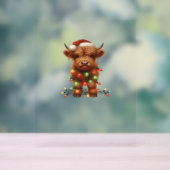 Kerst Schotse Highland Koe Classic T-shirt Acryl Bord (Neutraal)