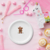 Kerst Schotse Highland Koe Classic T-shirt Papieren Bordje (Feest)