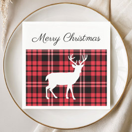 Kerst Schotse Rode Tartan Schotse Ruitpatroon Hert Servet