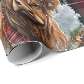 Kerst Schotse Tartan denim blauw Highlander Cadeaupapier (Rol Hoek)