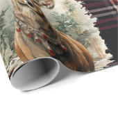 Kerst Schotse Tartan donkerrode rendieren Cadeaupapier (Rol Hoek)