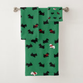 Kerst Schotse Terrier Badkamer Handdoek Set (Insitu)