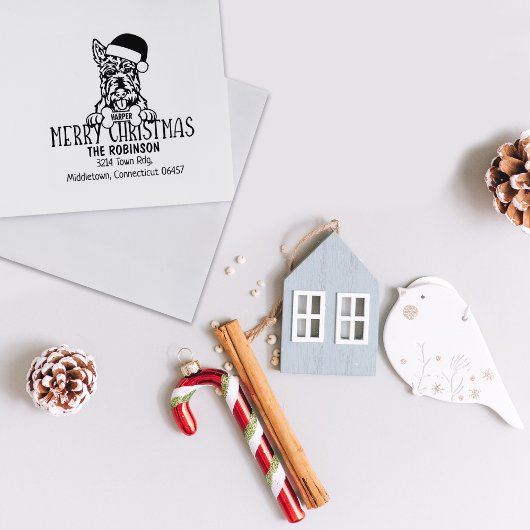 Kerst Schotse Terriër Dog Retouradres Rubberstempel