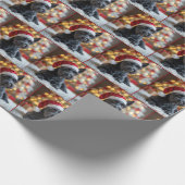 Kerst Schotse Terriër op bont Cadeaupapier (Hoek)