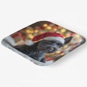 Kerst Schotse Terriër op bont Papieren Bordje (Gebogen)