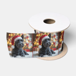 Kerst Schotse Terriër op bont Satijnen Lint