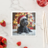 Kerst Schotse Terriër op bont Servet (Insitu)