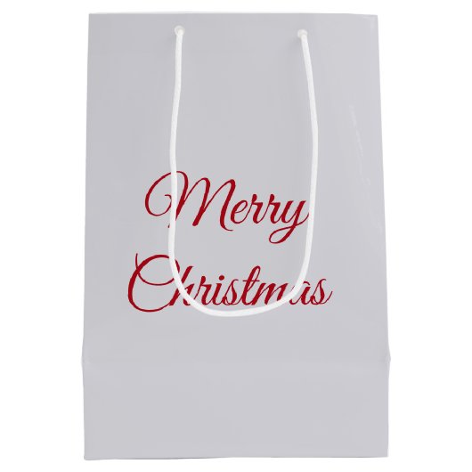 Kerst Schotse Terriër op een wit tapijt Medium Cadeauzakje (Achterkant)