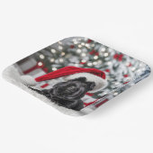 Kerst Schotse Terriër op een wit tapijt Papieren Bordje (Gebogen)