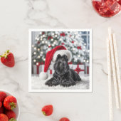 Kerst Schotse Terriër op een wit tapijt Servet (Insitu)