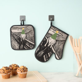 Kerst Schreeuw Donkere Humor Grappig Existentieel Ovenwant & Pannenlap Set