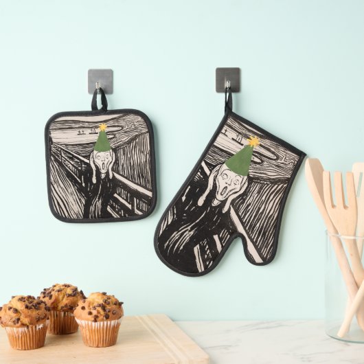 Kerst Schreeuw Donkere Humor Grappig Existentieel Ovenwant & Pannenlap Set (Insitu(Ophanging))