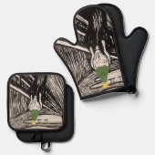 Kerst Schreeuw Donkere Humor Grappig Existentieel Ovenwant & Pannenlap Set (Voorkant / Achterkant)