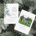 Kerst Schrift Foto Christelijk Woodland<br><div class="desc">Kerst Schrift Foto Wenskaart. Voor ons een kind...  Foto op de achterkant. Individuele familienamen. Waterverf bosbomen.</div>
