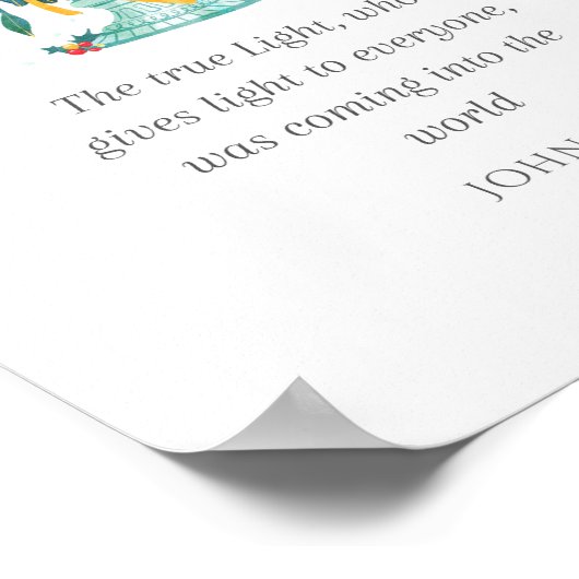 Kerst Schrift Kunst - Mat Poster (Hoek)