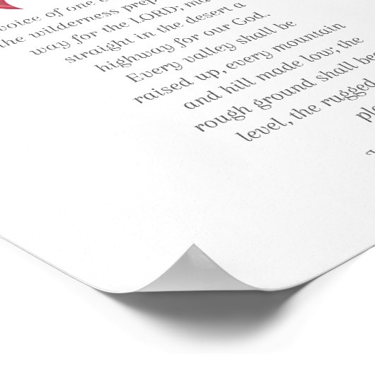 Kerst Schrift Kunst op Matte Poster (Hoek)