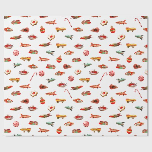 Kerst  Science Fiction Speelgoed Cadeaupapier (Vlak)