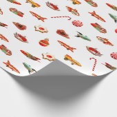 Kerst  Science Fiction Speelgoed Cadeaupapier (Hoek)