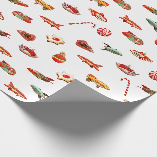 Kerst  Science Fiction Speelgoed Cadeaupapier (Hoek)