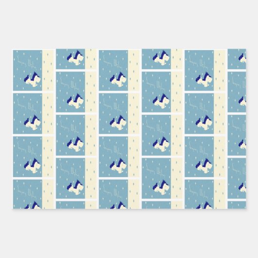 Kerst Scottie Dogs Pattern Inpakpapier Vel (Voorkant)