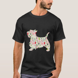 Kerst Scottie Schotse Terriër Hond Wrapping Pa T-shirt