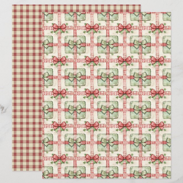 Kerst scrapboekpapier uit het verleden (Voorkant / Achterkant)