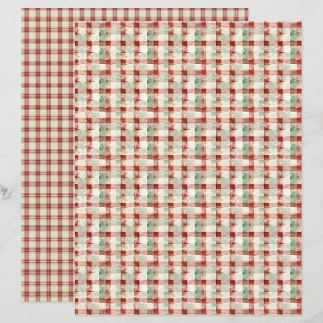 Kerst scrapboekpapier uit het verleden (Voorkant / Achterkant)