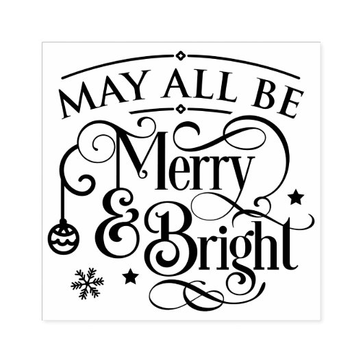 Kerst scrapbook rubberen stempel Merry & Bright (Afrduk)