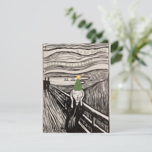 Kerst Scream Funny Dark Vakantie  Satire Feestdagenkaart (Staand voorkant)