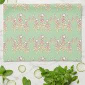 Kerst scribbelboom + ster herhaal Lt Groen       Theedoek (Gevouwen)