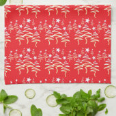 Kerst scribbelboom + ster herhaling rood theedoek (Gevouwen)